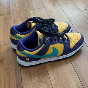 Nike Vibrant Yellow and Purple Shoes with Teal Accents